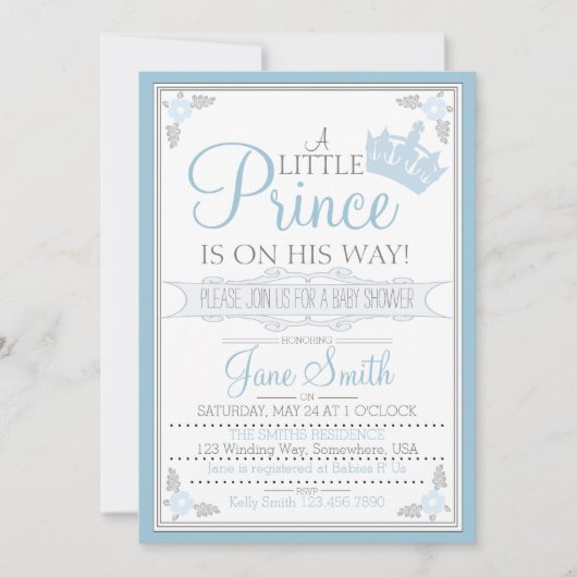 幼い王子が道を進んでいる 招待状 (正面)