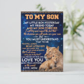 幼い男の子の昨日の友人の今日 – ライオンの母に息子 サンキューカード (スタンド正面)