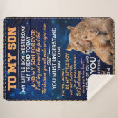 幼い男の子の昨日の友人の今日 – ライオンの母に息子 シェルパブランケット (正面(横))