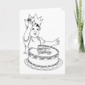 幼児おもしろいDIYカラーイン誕生日 カード (正面)