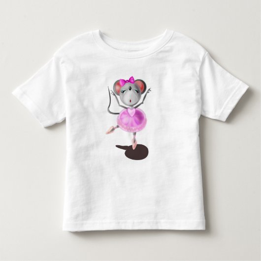 幼児おもしろいTシャツバレリーナマウスバレエダンス トドラーTシャツ (正面)