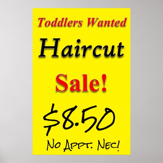 幼児がヘアカットを望む販売美しいサロンポスター ポスター (正面)