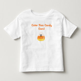 "幼児のためのキャンデートウモロコシ"ハロウィンTよりかわいい トドラーTシャツ