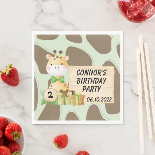 幼児のための可愛いキリン スタンダードランチョンナプキン (インサイチュ)