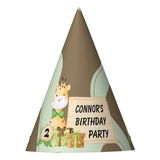 幼児のための可愛いキリン パーティーハット (正面)