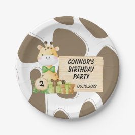 幼児のための可愛いキリン ペーパープレート