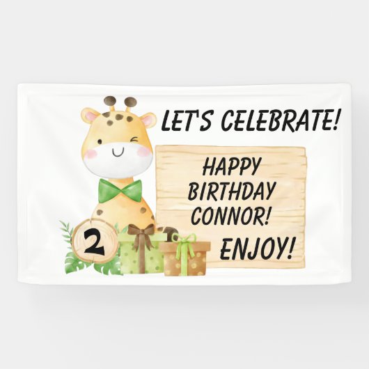 幼児のための可愛いキリン 横断幕 (横)