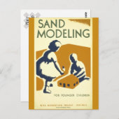 幼児のための砂モデリング ポストカード (正面/裏面)