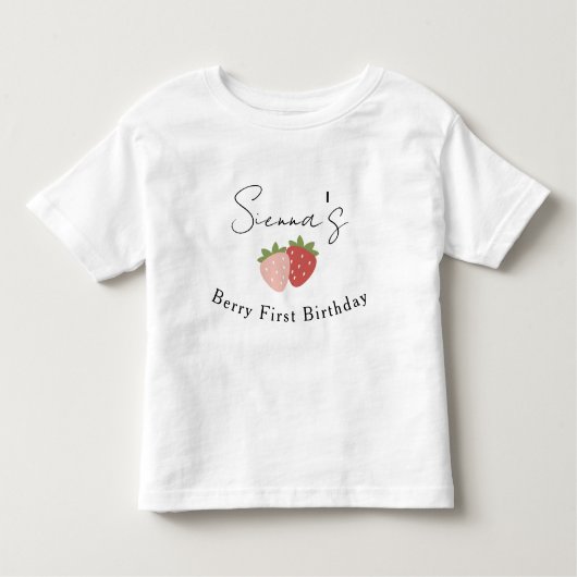 幼児のイチゴのお誕生日 トドラーTシャツ (正面)