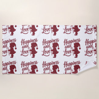 幼児のサンタ – Happiness & Love ビーチタオル