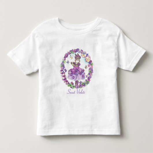 幼児のスウィートバイオリートティーシャツ トドラーTシャツ (正面)