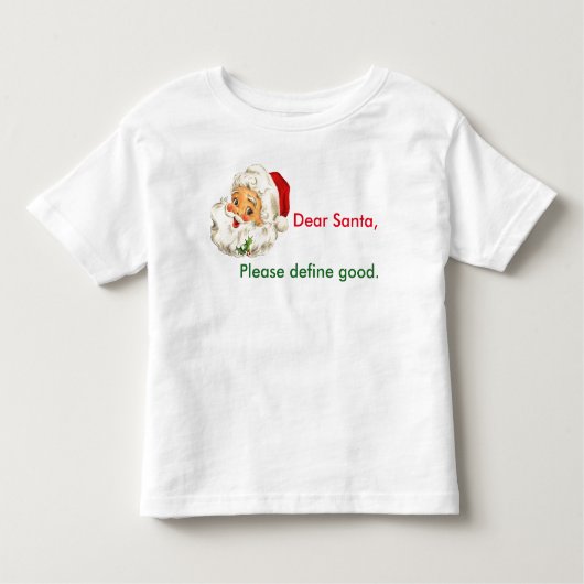 幼児のスエットシャツのおもしろいなクリスマスサンタ トドラーTシャツ (正面)