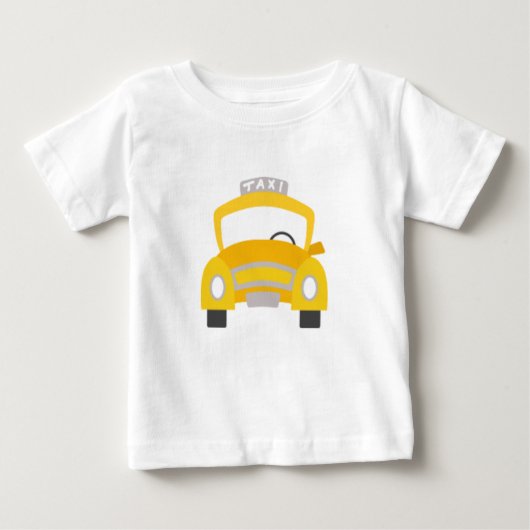 幼児のタクシーのTシャツ ベビーTシャツ (正面)