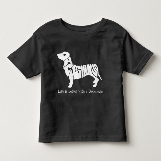 幼児のダックスフント犬のTシャツ トドラーTシャツ (正面)