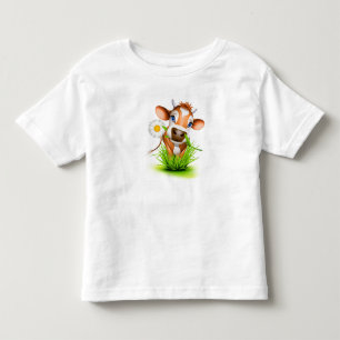 幼児のデイジー牛Tシャツ トドラーTシャツ