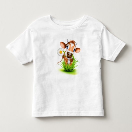 幼児のデイジー牛Tシャツ トドラーTシャツ (正面)