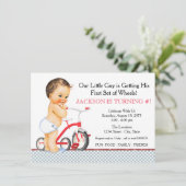 幼児の三輪車の誕生日パーティー 招待状 (スタンド正面)