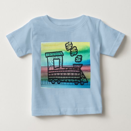 幼児の列車のワイシャツ ベビーTシャツ (正面)