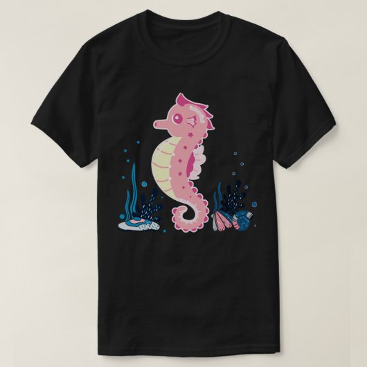 幼児の動物の贈り物かわいいシーホース Tシャツ (デザイン正面)
