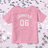 幼児の女の子の名前ジャージー番号スポーツピンク綿 トドラーTシャツ
