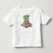 幼児の女の子の恐竜のTレックスの服 トドラーTシャツ (正面)