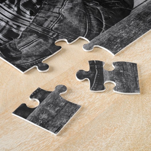 幼児の妹がベビーの兄を抱き締めた写真 ジグソーパズル (側面)