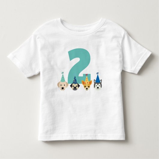 幼児の子犬のパーティー、犬のパーティー誕生日シャツ トドラーTシャツ (正面)