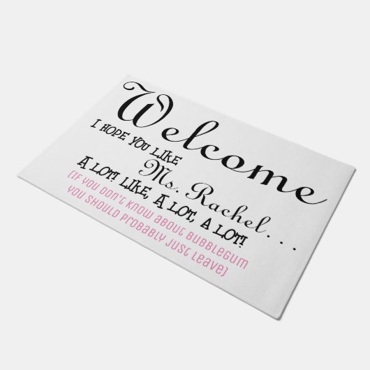 幼児の家の子供たちはここに住んでいる歓迎のms。レイチェル ドアマット (アングル)