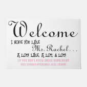 幼児の家の子供たちはここに住んでいる歓迎のms。レイチェル ドアマット (正面)