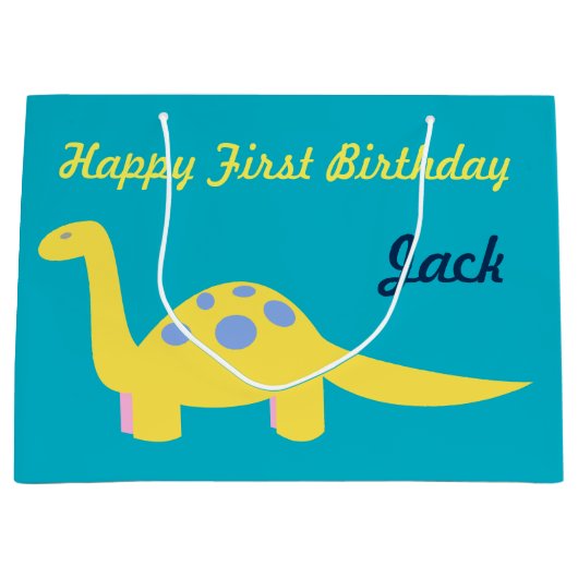 幼児の恐竜のギフトバッグ ラージペーパーバッグ (正面)