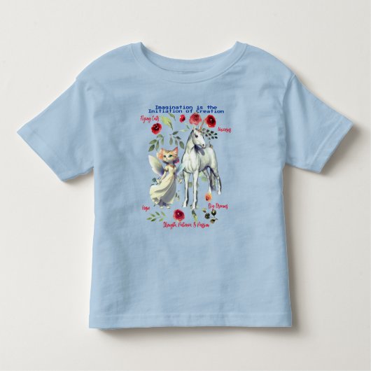 幼児の楽しいユニコーンねこちゃん楽しい トドラーTシャツ (正面)