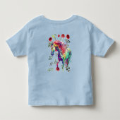 幼児の楽しみユニコーンネコちゃん楽しい トドラーTシャツ (裏面)