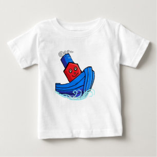 幼児の漫画のおもちゃのボートのTuggのタグボート ベビーTシャツ