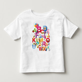 幼児の熱狂するな漫画のアルファベットのTシャツ トドラーTシャツ