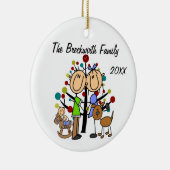 幼児の男の子と茶色の犬のオーナメントとカップル セラミックオーナメント (右)