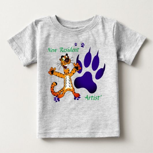 幼児の虎 トラック アートフル ベビーTシャツ (正面)