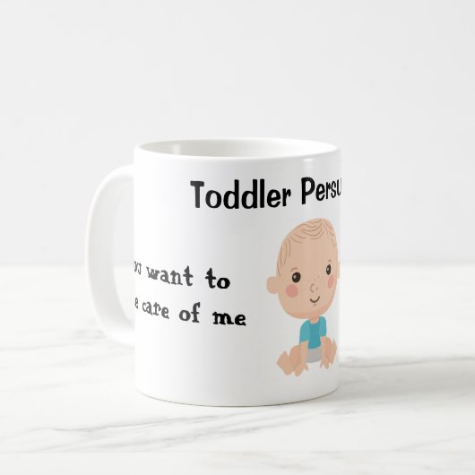 幼児の説得 – 風刺引用文 コーヒーマグカップ (正面左)