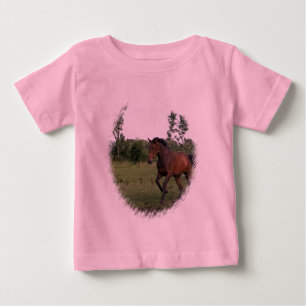 幼児のTシャツの栗毛の馬 ベビーTシャツ