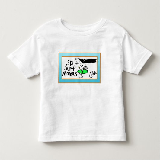 幼児のTシャツの波の小鳥および波 トドラーTシャツ (正面)