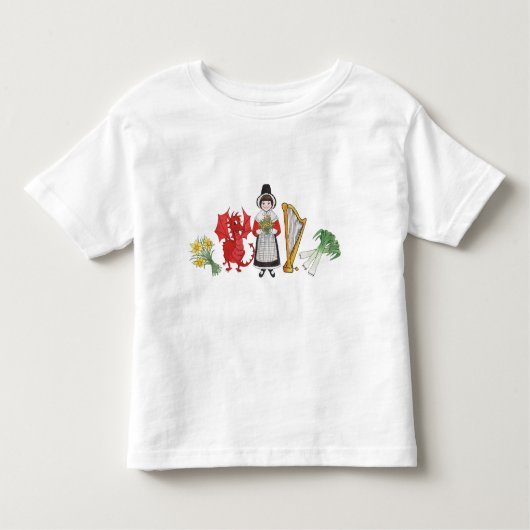 幼児のTシャツ:ウェルシュダッフォジルスドラゴンリークス・ハープ トドラーTシャツ (正面)