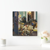 幼児は財布を空けます スクエア壁時計 (ホーム)