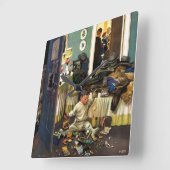 幼児は財布を空けます スクエア壁時計 (傾斜)