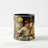 幼児は財布を空けます ツートーンマグカップ (中央)