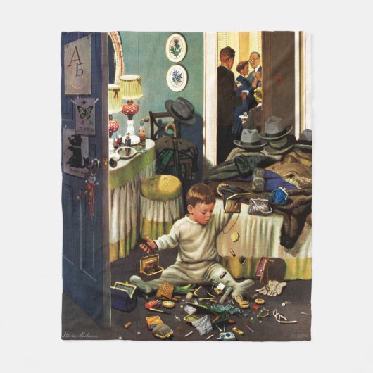 幼児は財布を空けます フリースブランケット (正面)