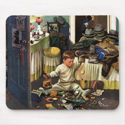 幼児は財布を空けます マウスパッド (正面)