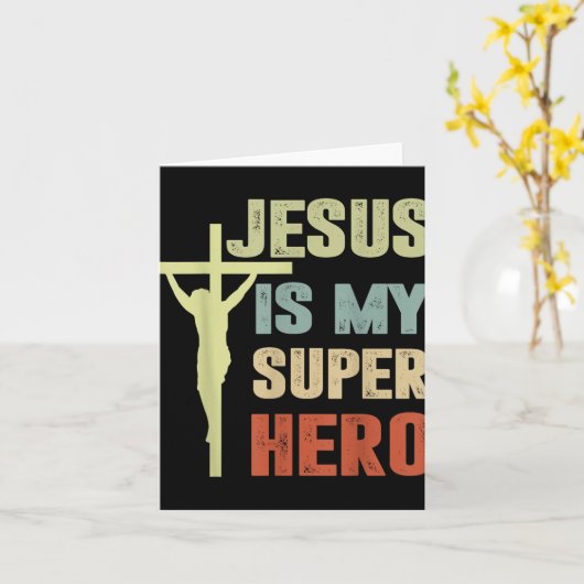 幼児イエスは私のスーパーヒーローキリスト教の神の息子Br カード (黄色い花)