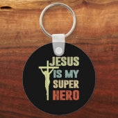 幼児イエスは私のスーパーヒーローキリスト教の神の息子Br キーホルダー (正面)