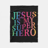 幼児イエスは私のスーパーヒーローキリスト教の神の息子Br フリースブランケット (正面)