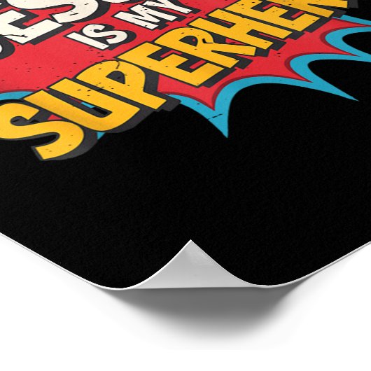 幼児イエスは私のスーパーヒーローキリスト教の神の息子Br ポスター (角)