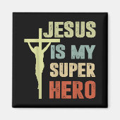 幼児イエスは私のスーパーヒーローキリスト教の神の息子Br マグネット (正面)